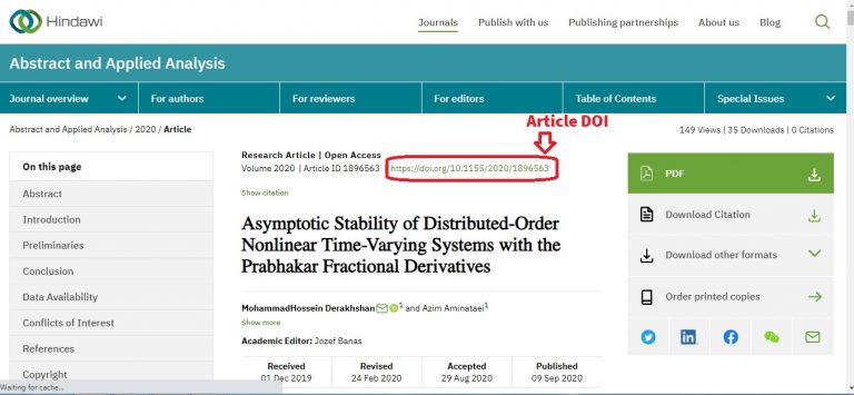 What is DOI and use in citations- 2022 » Open access journals