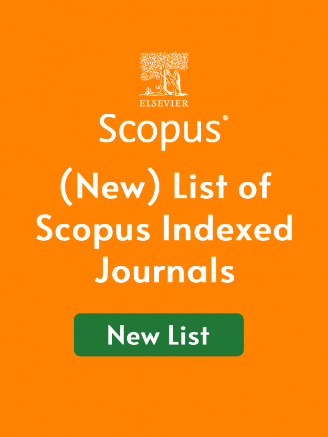  New List Of Scopus Indexed Journals Open Access Journals